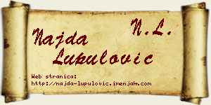 Najda Lupulović vizit kartica